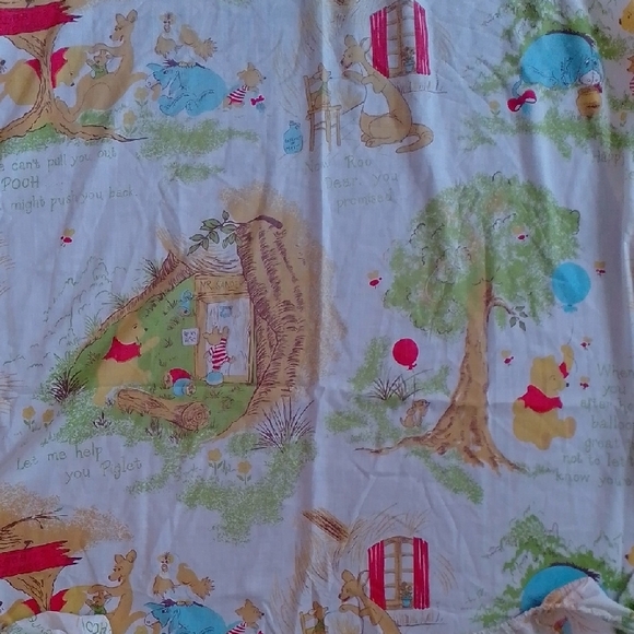 Vintage 1970s–1980s Winnie the Pooh Flat Bed Sheet Sears Roebuck & Co. - Picture 7 of 8